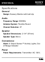 Preview for 4 page of Sony BabyCall NTM-910DUAL Specifications