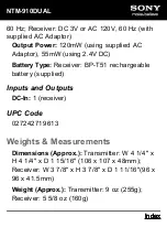 Preview for 5 page of Sony BabyCall NTM-910DUAL Specifications