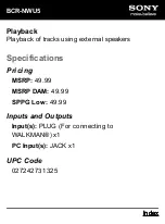 Preview for 3 page of Sony BCR-NWU5 Marketing Specifications