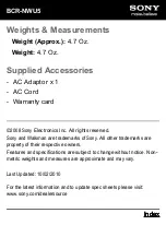 Preview for 4 page of Sony BCR-NWU5 Marketing Specifications