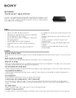 Sony BDP-BX320 Brochure & Specs preview