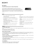 Предварительный просмотр 1 страницы Sony BDP-BX620 Brochure & Specs