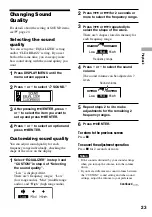 Preview for 23 page of Sony BDP-S1 Manual Addendum: Audio Codec Information (firmware ver 2.0 or higher) Operating Instructions Manual