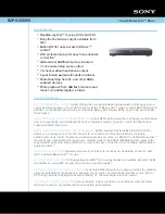 Sony BDP-S1000ES - Blu-Ray Disc Player Specifications предпросмотр