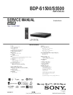 Sony BDP-S1500 Service Manual preview