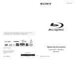 Sony BDP-S270 Marketing Specifications (BDP-S270) Operating Instructions Manual preview