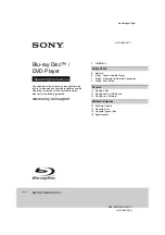 Sony BDP-S3700 Operating Instructions Manual предпросмотр