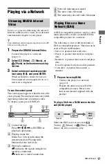 Предварительный просмотр 17 страницы Sony BDP-S380 - Blu-ray Disc™ Player Operating Instructions Manual