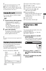 Предварительный просмотр 17 страницы Sony BDP-S570 - Blu-ray Disc™ Player Operating Instructions Manual