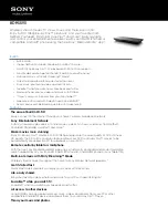 Sony BDP-S590 Specifications preview