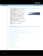 Preview for 1 page of Sony BDPS2000ES - ES 1080p Blu-ray Disc Player Specifications