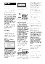 Preview for 2 page of Sony BDV-E670W Operating Instructions Manual