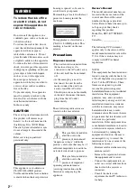 Предварительный просмотр 2 страницы Sony BDV-E770W / T77 Operating Instructions Manual