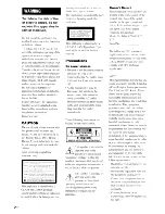 Предварительный просмотр 2 страницы Sony BDV-E770W  (UWA-BR100) Operating Instructions Manual