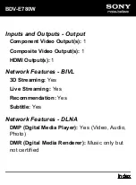 Предварительный просмотр 14 страницы Sony BDV-E780W Specifications