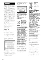 Preview for 2 page of Sony BDV-EF220 Operating Instructions Manual