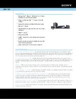 Sony BDV-T10 - Blu-ray Disc™ / Dvd Home Theater System Specifications предпросмотр