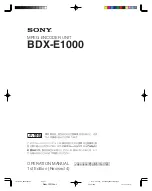 Preview for 1 page of Sony BDX-E1000 Operation Manual