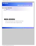 Sony BDX-S500U Operating Instructions Manual preview