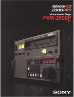 Sony Betacam SP 2000 Pro PVW-2600P Features & Specifications preview