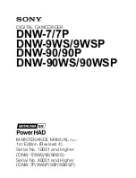 Sony Betacam SX DNW-7 Maintenance Manual preview