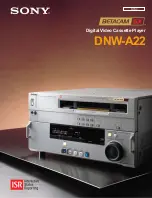 Sony Betacam SX DNW-A22 Specifications preview