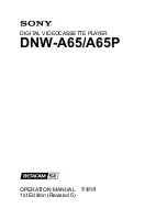 Preview for 1 page of Sony Betacam SX DNW-A65 Operation Manual