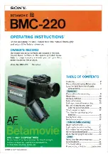 Sony BETAMOVIE BMC-220 Operating Instructions Manual preview