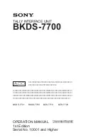 Sony BKDS-7700 Operation Manual preview