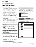 Preview for 1 page of Sony BKM-126M Manual