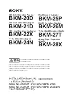 Предварительный просмотр 1 страницы Sony BKM-20D Installation Manual