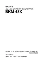 Предварительный просмотр 1 страницы Sony BKM-48X Installation And Maintenance Manual