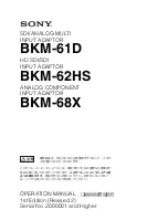 Sony BKM-61D Operation Manual preview