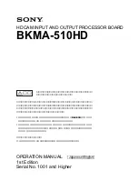 Sony BKMA-510HD Operation Manual предпросмотр