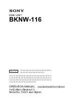 Sony BKNW-116 Operation Manual preview