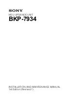 Preview for 1 page of Sony BKP-7934 Installation And Maintenance Manual