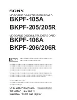 Preview for 1 page of Sony BKPF-105A Operation Manual