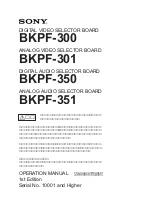 Preview for 1 page of Sony BKPF-300 Operation Manual