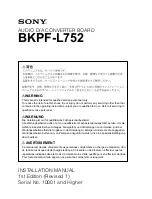 Sony BKPF-L752 Installation Manual preview