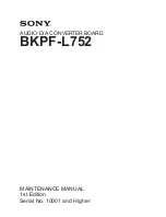 Предварительный просмотр 1 страницы Sony BKPF-L752 Maintenance Manual