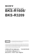 Sony BKS-R1607 Operation Manual preview