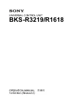 Sony BKS-R1618 Operation Manual preview