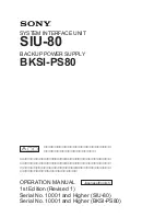 Sony BKSI-PS80 Operation Manual preview