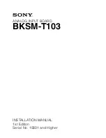 Sony BKSM-T103 Installation Manual preview