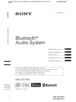 Sony Bluetooth BT3700U Operating Instructions Manual предпросмотр