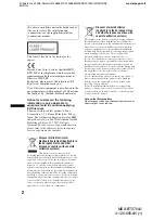 Предварительный просмотр 2 страницы Sony Bluetooth BT3700U Operating Instructions Manual