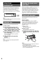 Предварительный просмотр 6 страницы Sony BluetoothH MEX-BT5100 Operating Instructions Manual