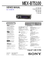 Предварительный просмотр 1 страницы Sony BluetoothH MEX-BT5100 Service Manual