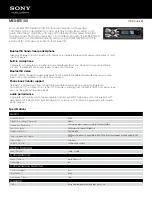 Sony BluetoothH MEX-BT5100 Specifications preview