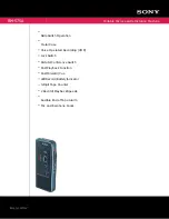 Preview for 1 page of Sony BM-575A - Portable Microcassette Dictating Machine Specifications